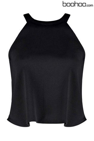 Boohoo Petite High Neck Strap Top